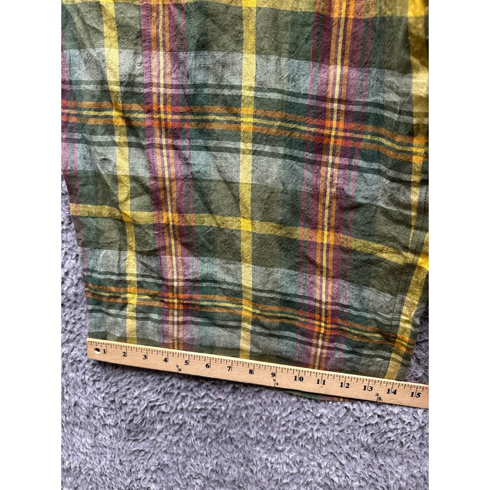Nicholas Daley Linen Green Plaid Wide Leg Drawstring Cargo Pant Mens Size 30 - Picture 12 of 15